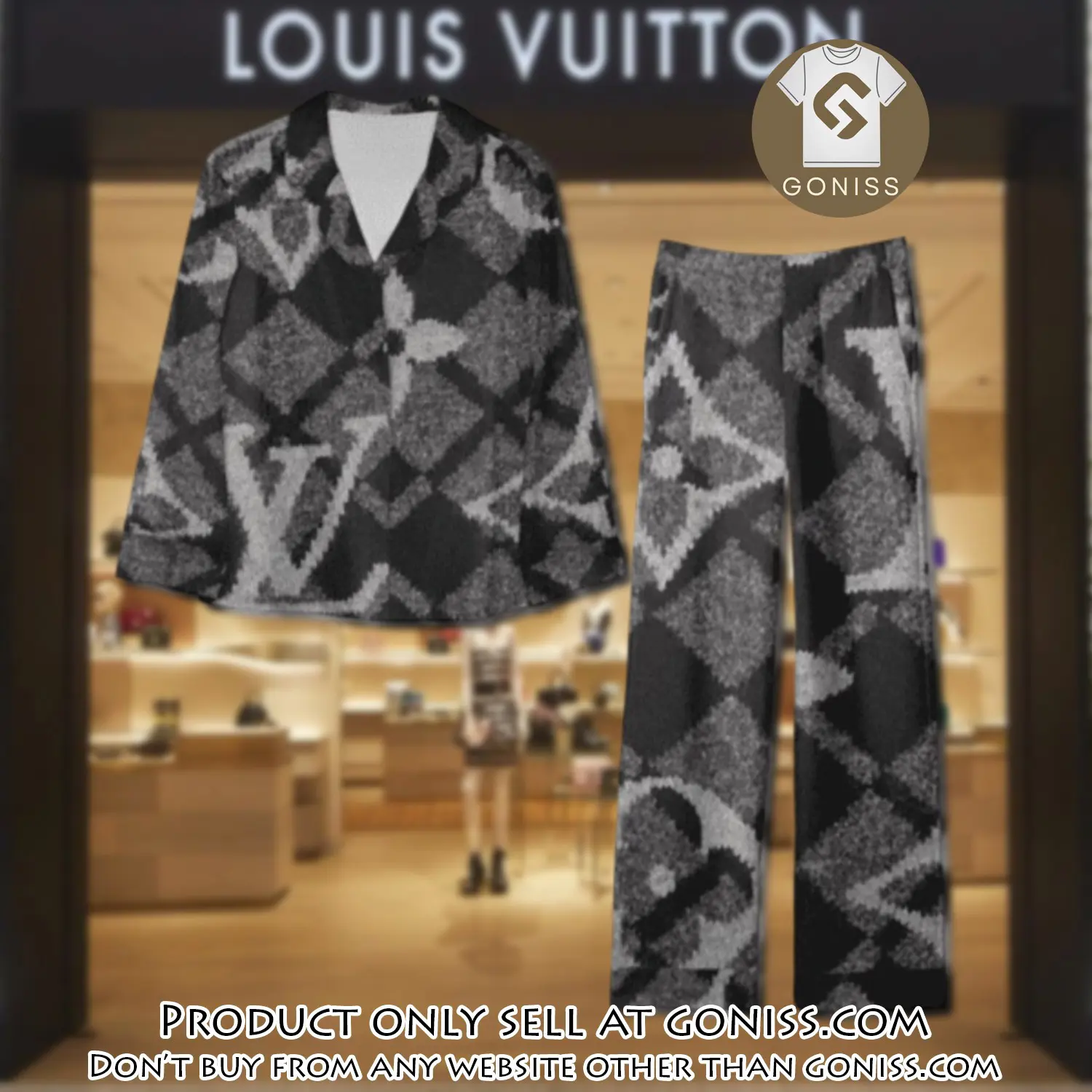 Trending luxury lv satin pajama set pjs1109 gn1211540